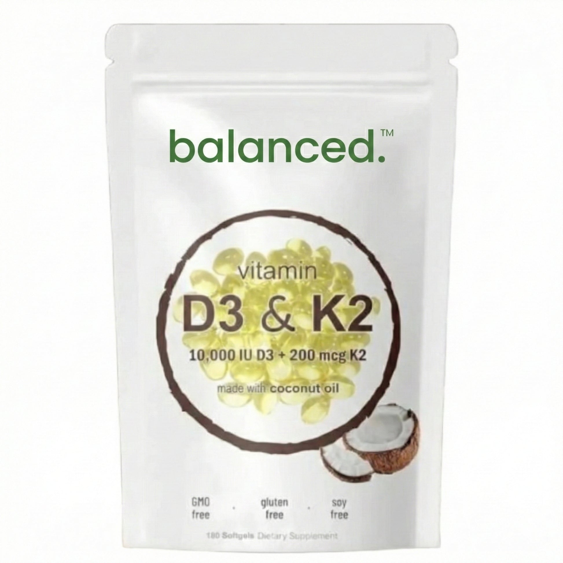 High-Potency Vitamin D3 & K2 Softgels Balanced™